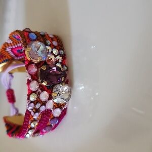 Handwoven Chiapas Bracelet by Giuliana Joyas w/ Swarovski Crystal Elements NWOT